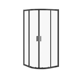 Cersanit Arteco kabina prysznicowa 80x80 cm półokrągła czarny mat/szkło przezroczyste S913-013