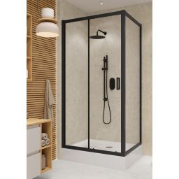 Cersanit Arteco kabina prysznicowa 120x90 cm prostokątna czarny mat/szkło przezroczyste S913-018