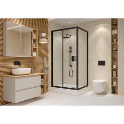 Cersanit Arteco kabina prysznicowa 120x90 cm prostokątna czarny mat/szkło przezroczyste S913-018