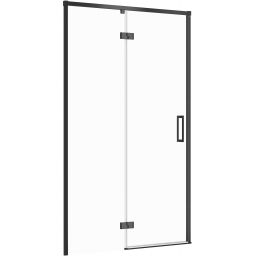 Cersanit Larga drzwi prysznicowe 120 cm uchylne czarny mat/szkło przezroczyste S932-130