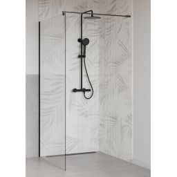 Cersanit Zen zestaw prysznicowy z baterią termostatyczną i deszczownicą czarna S951-783