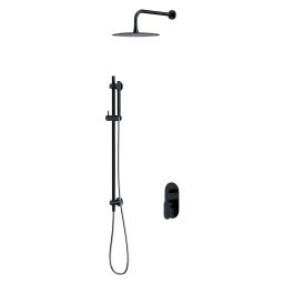 Cersanit Crea zestaw prysznicowy podtynkowy z deszczownicą czarny S952-009