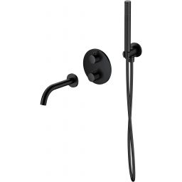 Cersanit Zen zestaw wannowo-prysznicowy podtynkowy termostatyczny czarny mat S952-041
