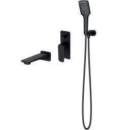 Cersanit Larga zestaw wannowo-prysznicowy podtynkowy czarny S952-044