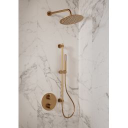 Cersanit Zen zestaw prysznicowy podtynkowy termostatyczny z deszczownicą miedź szczotkowana S952-050