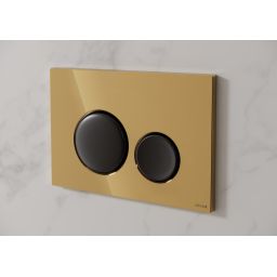 Cersanit Luna przycisk spłukujący do WC złoty połysk/czarny mat K97-0568