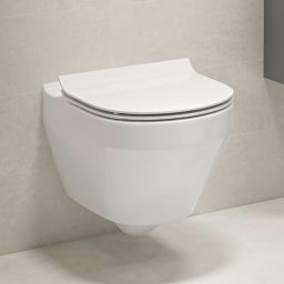 Zestaw Cersanit Crea miska WC CleanOn wisząca z deską Slim wolnoopadającą biały S701-212