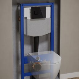 Zestaw Cersanit Zen Pro miska WC CleanOn spłukiwanie wirowe z deską wolnoopadającą i stelaż podtynkowy Aqua 2.0 S701-799