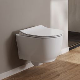 Cersanit Luna miska WC z deską wolnoopadającą wisząca bez kołnierza biały połysk S701-871