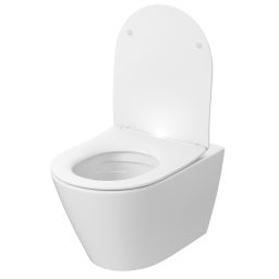 Cersanit City miska WC z deską wolnoopadającą wisząca bez kołnierza ze spłukiwaniem wirowym biały S4004-137