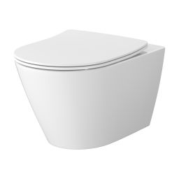 Cersanit City miska WC z deską wolnoopadającą wisząca bez kołnierza ze spłukiwaniem wirowym biały S4004-137