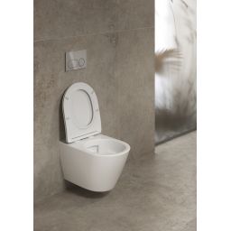 Cersanit City miska WC z deską wolnoopadającą wisząca bez kołnierza ze spłukiwaniem wirowym biały S4004-137