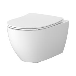 Cersanit Zen miska WC z deską wolnoopadającą wisząca bez kołnierza ze spłukiwaniem wirowym biały S4006-005