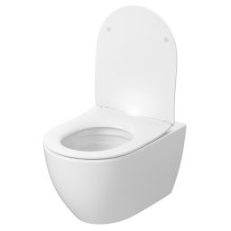 Cersanit Zen miska WC z deską wolnoopadającą wisząca bez kołnierza ze spłukiwaniem wirowym biały S4006-005