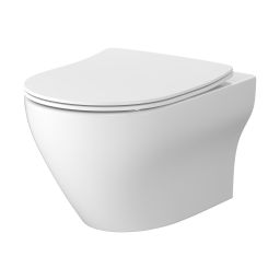Cersanit Larga miska WC z deską wolnoopadającą wisząca bez kołnierza ze spłukiwaniem wirowym biały S4026-009