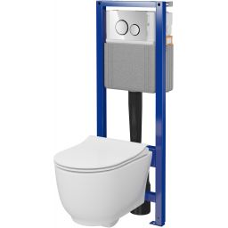 Cersanit Luna zestaw stelaż z miską, deską i przyciskiem S4028-001