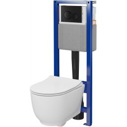 Cersanit Luna zestaw stelaż z miską, deską i przyciskiem S4028-002