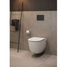 Cersanit Remo miska WC z deską wolnoopadającą wisząca bez kołnierza ze spłukiwaniem wirowym biały połysk S4035-001