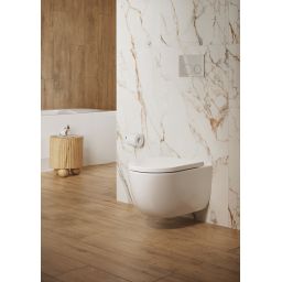 Cersanit Navado miska WC z deską wolnoopadającą wisząca bez kołnierza ze spłukiwaniem wirowym biały połysk S4036-001