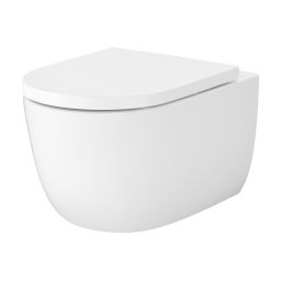 Cersanit Navado miska WC z deską wolnoopadającą wisząca bez kołnierza ze spłukiwaniem wirowym biały połysk S4036-001