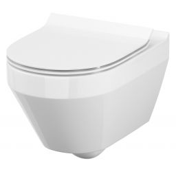 Zestaw Cersanit Crea Oval miska WC wisząca Clean On z deską wolnoopadającą Slim EcoBox biały S701-212-ECO