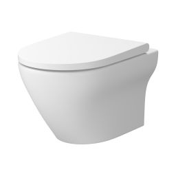 Cersanit Larga miska WC z deską wolnoopadającą wisząca bez kołnierza biały mat S701-608