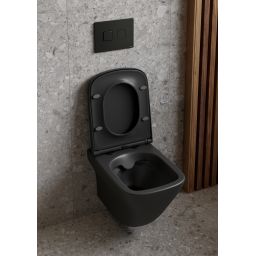 Cersanit Larga miska WC z deską wolnoopadającą wisząca bez kołnierza antracyt mat S701-611