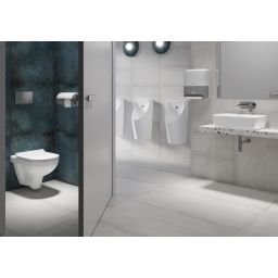 Zestaw Mito Zip miska WC wisząca SimpleOn z deską wolnoopadającą i stelaż podtynkowy Tech Line Base z przyciskiem spłukującym Base Circle chrom S701-690