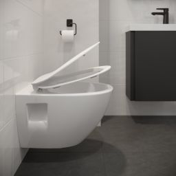 Cersanit Moduo Plus miska WC wisząca CleanOn z deską wolnoopadającą Slim biała S701-724