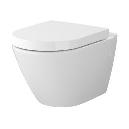 Mito Mesto Oval miska WC z deską wolnoopadającą wisząca bez kołnierza biały połysk S701-791