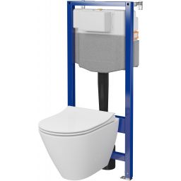 Zestaw Cersanit City miska WC CleanOn z deską wolnoopadającą i stelaż podtynkowy Aqua 2.0 S701-795