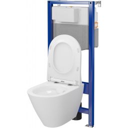 Zestaw Cersanit City miska WC CleanOn z deską wolnoopadającą i stelaż podtynkowy Aqua 2.0 S701-795