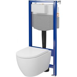 Zestaw Cersanit Zen Pro miska WC CleanOn spłukiwanie wirowe z deską wolnoopadającą i stelaż podtynkowy Aqua 2.0 S701-798