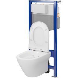 Zestaw Cersanit Larga miska WC CleanOn z deską wolnoopadającą i stelaż podtynkowy Aqua 2.0 S701-800