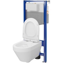 Zestaw Cersanit Crea miska WC CleanOn z deską wolnoopadającą i stelaż podtynkowy Aqua 2.0 S701-807