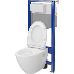 Zestaw Cersanit Moduo miska WC CleanOn z deską wolnoopadającą i stelaż podtynkowy Aqua 2.0 S701-814