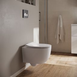 Cersanit Luna miska WC z deską wolnoopadającą wisząca bez kołnierza biały połysk S701-871
