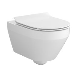 Cersanit Crea miska WC z deską wolnoopadającą wisząca bez kołnierza ze spłukiwaniem wirowym biały połysk S701-927