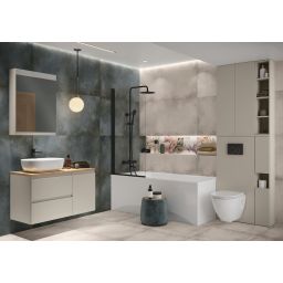 Cersanit Easy parawan nawannowy 70 cm 1-częściowy czarny mat/szkło przezroczyste S1037-001