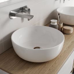 Cersanit Moduo umywalka 40x40 cm okrągła nablatowa biała K116-048