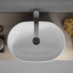 Cersanit Moduo umywalka 50x35,5 cm owalna nablatowa biała K116-049