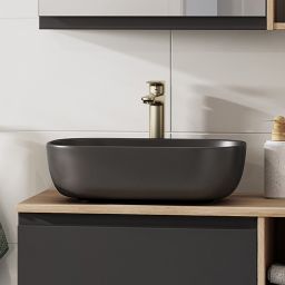 Cersanit Moduo umywalka 50x35,5 cm nablatowa owalna antracyt K116-107