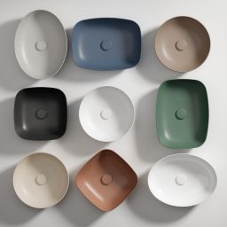 Cersanit Larga umywalka 38x38 cm nablatowa kwadratowa brązowy mat K677-058