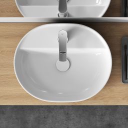 Cersanit Moduo umywalka 50x40 cm owalna nablatowa biała K116-154