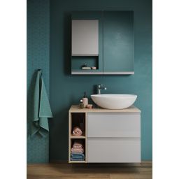 Cersanit Moduo umywalka 44x35,5 cm nablatowa asymetryczna biała K116-051