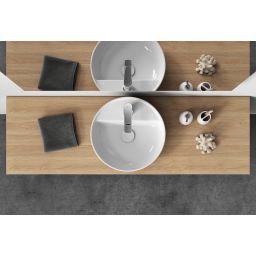 Cersanit Moduo umywalka 40x40 cm okrągła nablatowa biała K116-153