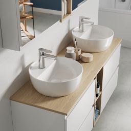 Cersanit Moduo umywalka 40x40 cm okrągła nablatowa biała K116-153