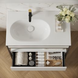 Cersanit Zen umywalka 80x45,5 cm prostokątna wpuszczana biała K117-003