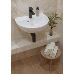 Cersanit Ovida umywalka 45,5x36 cm półokrągła ścienna biały połysk K36-030
