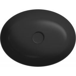 Cersanit Larga umywalka 50x38 cm nablatowa owalna antracyt mat K677-014